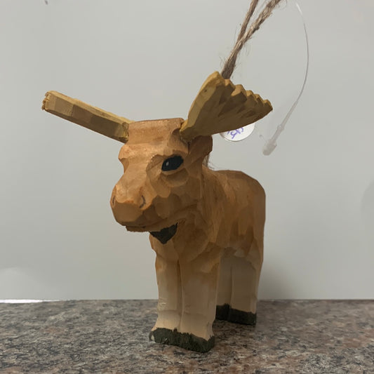 Wooden moose ornament